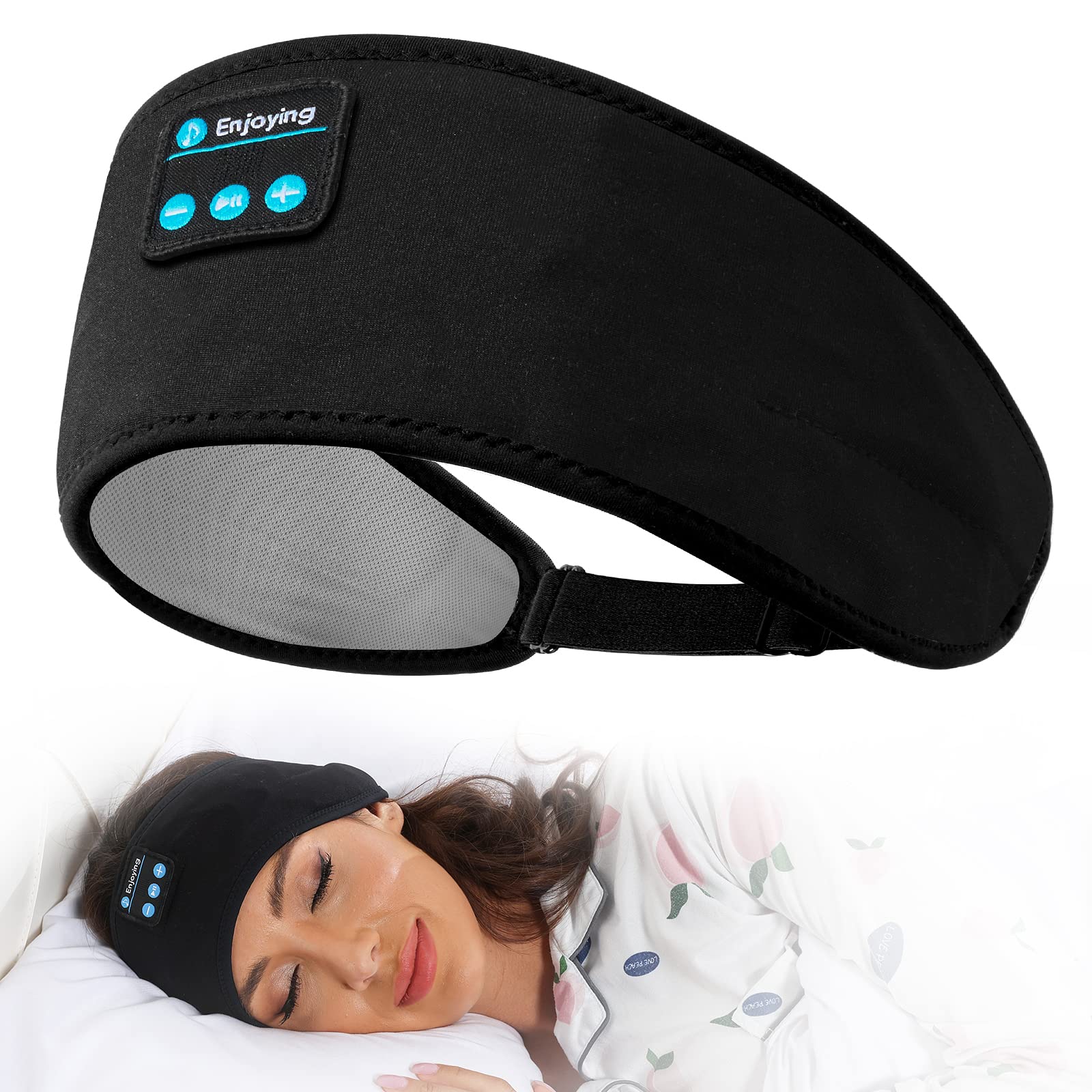 Perytong Sleep Headphones Bluetooth Headband Headphones Adjustable Soft Sleeping Headphones Headband Headphones for Sleep Built in Speakers Perfect for WorkoutRunningYogaTravelInsomnia